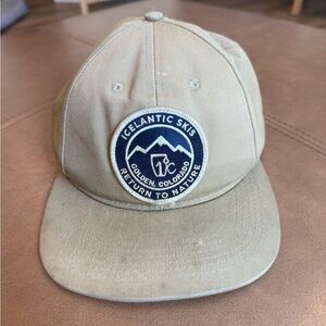 Icelantic Skis Snapback Hat Tan Golden Colorado Ski Cap Made in USA